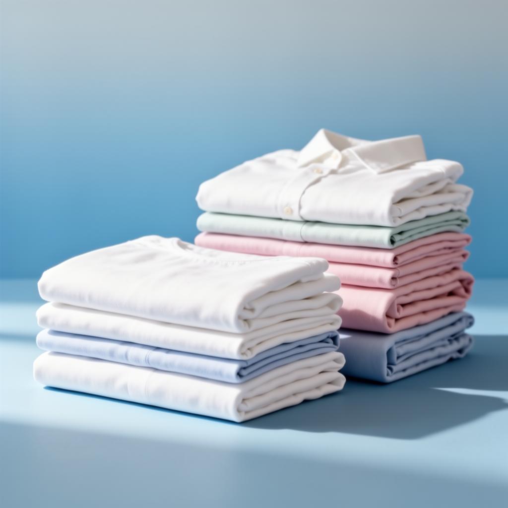Neatly folded laundry stacks — Chely's Laundry wash and fold service in Los Angeles